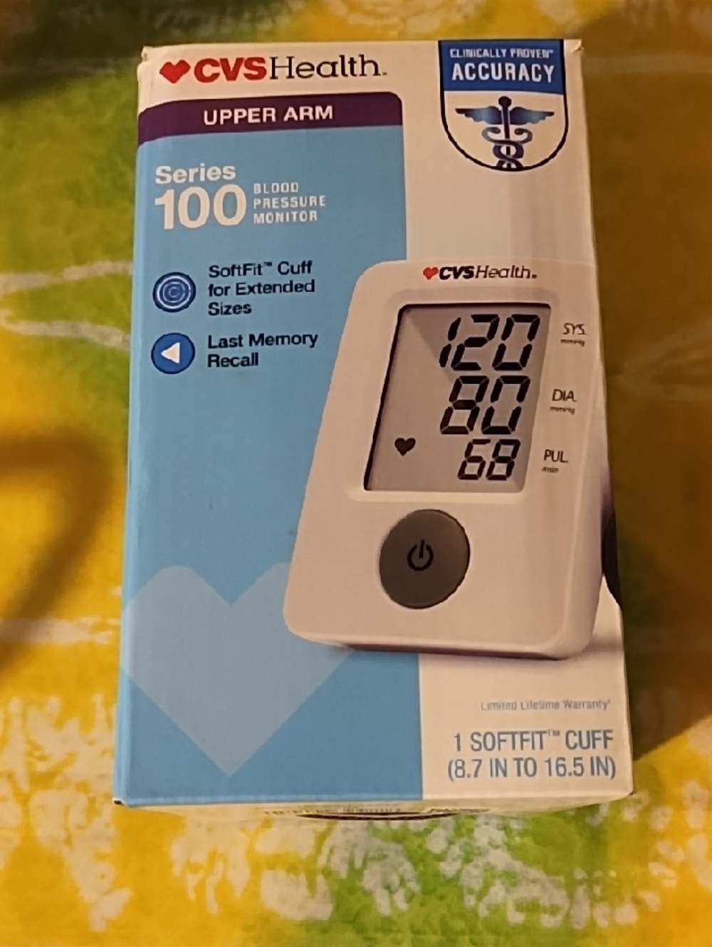 CVS Health Series 100 Upper Arm Blood Pressure Monitor - White/Blue NIB.